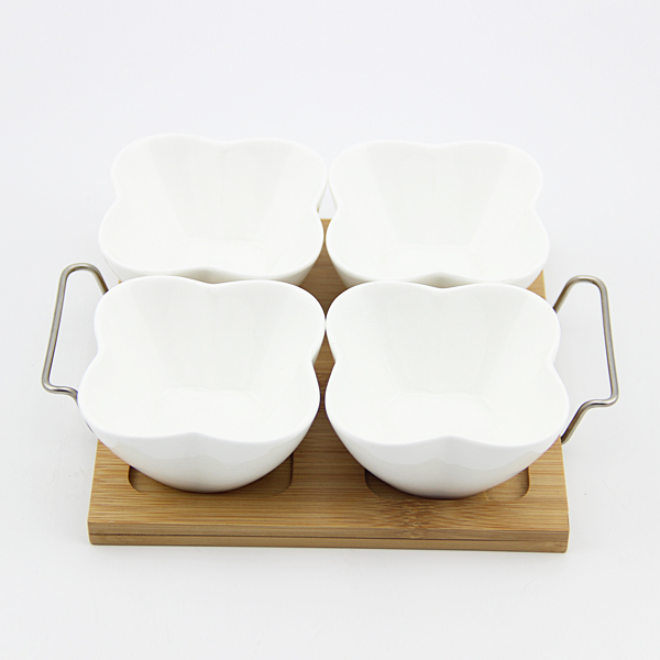 Unique design ceramic dry fruit tray